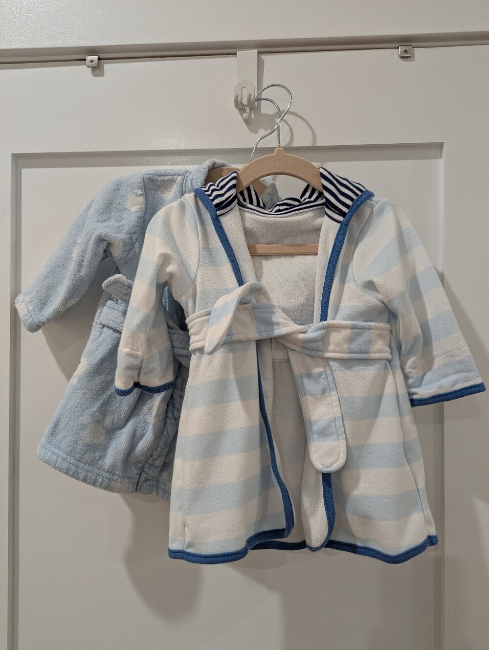 Baby Boy Robes in Light Blue and White